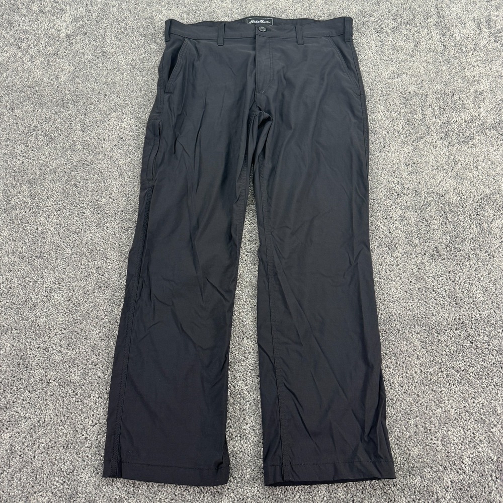 Eddie Bauer Pants Mens 36x30 Black Chino Straight Lightweight Travex Outdoor
